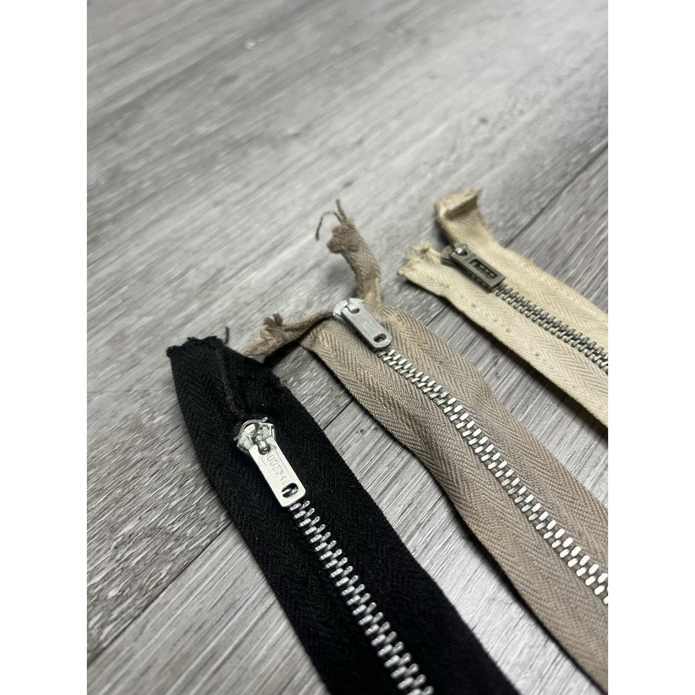 Vintage 70s 80s - Zippers Lot Of x3 Conmar Zippers - Metal Zippers